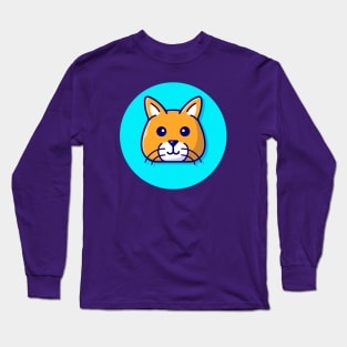 Cute Cat Head Cartoon Vector Icon Illustration (3) Long Sleeve T-Shirt